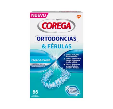 Corega Ortodoncias & Ferulas 66 Tabletas Limpiadoras