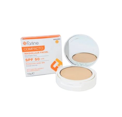 Farline Polvos Compactos SPF 50 1 Envase 10 GR color Brence